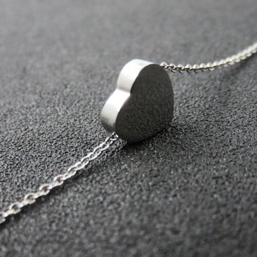 Heart Necklace Fashion Stainless Steel Blank Love Heart Necklace Pendant DIY Logo Jewelry