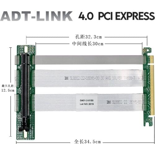 Pci-E 16x Riser Card,PCI Express 4.0 16X Extension Cable 90 Degree High Speed Riser Card -300mm