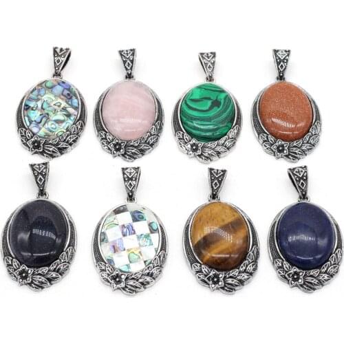 Natural Shell Pendant For DIY Jewelry Making Necklaces Bracelets And Earrings Ellipse Alloy Flower Plate Large Size