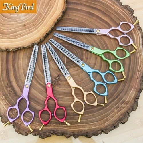 Professional Dog Grooming Scissors 6.5 Inch Dog Hair Thinning Scissors Light weight 6 color Japan 440C Kingbird TOP CLASS NEW