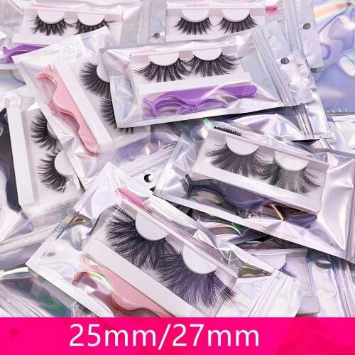 Eyelashes 25mm Mink Bulk Wholesale Fluffy Dramatic Long and Volume Eye Lash Extensions Vendor