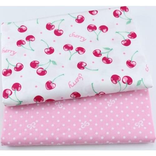 Cherry Pink Dot 100% Cotton Twill Fabric For Baby Child, Patchwork Cloth,Sewing Quilting Bed Sheet Dresses Materials Fabric