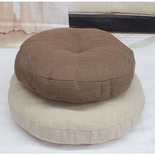 Removable Cotton Linen Thickened Round Futon Cushion Japanese Balcony Window Tatami Mattress Floor Pouf