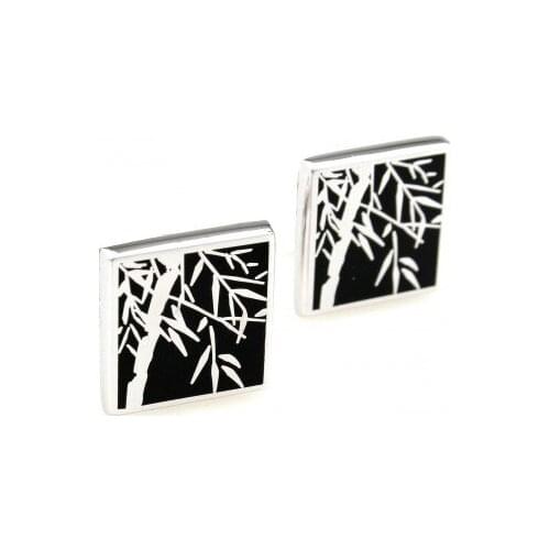 Siver Bamboo Cufflink Cuff Link 15 Pairs Wholesale Free Shipping