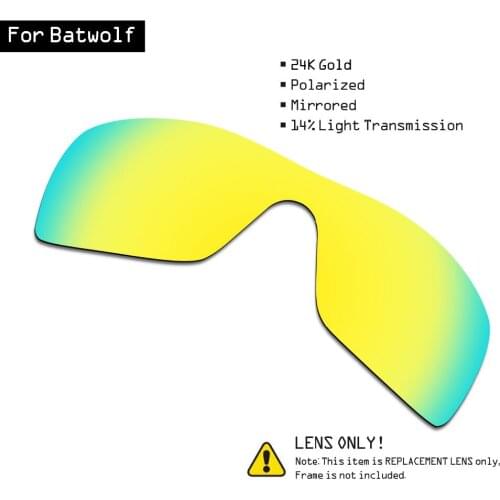 SmartVLT Polarized Sunglasses Replacement Lenses for Oakley Batwolf - 24K Gold