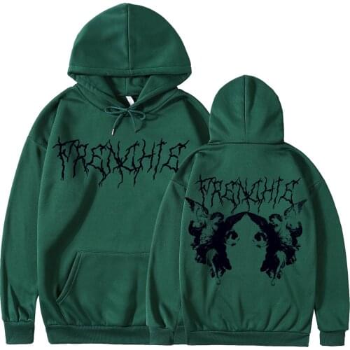 New Grey Goth Punk Harajuku Sweatshirts Ladies Gothic Streetwear Women Oversize Hoody Vampire Casual Printing Skeleton Pullover