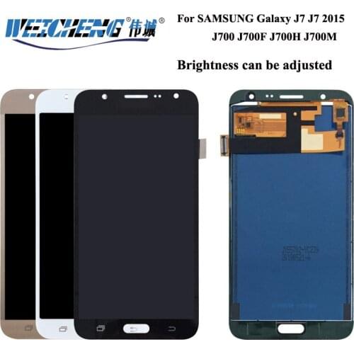 WEICHENG Brightness can be adjusted For SAMSUNG Galaxy J7 2015 LCD J7 J700 LCD Display +Touch Screen Assembly +free tools