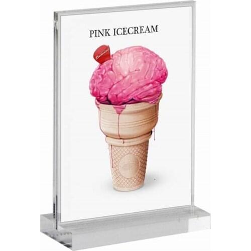 10*15cm A6 20 pcs T shape double size magnetic display stand Acrylic table Desk menu service Label Holder display Stand