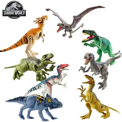 Genuine Jurassic World Mini Dinosaur Herrera Dragon Chameleon Double Crown Dragon Childrens Simulation Boy Toy