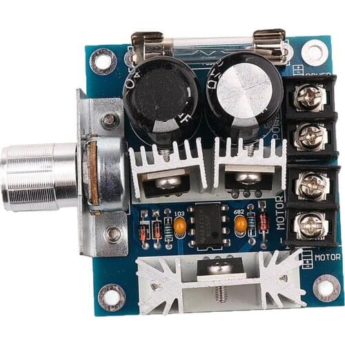 12V-40V 10A PWM DC Motor Speed Controller w/ Knob Switch - Blue Panel