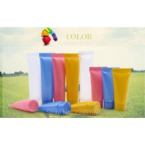 15G 15ML Plastic Soft Bottle, Colorful Cosmetic Skin Care Hand Cream Squeeze Tube, Plastic Bottle With Screw Cap, 100pcs/lot