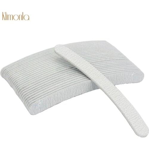 20pcs Gray Nail File With Banana Design 100/180 Sandpaper Buffer Polishing Files Cuticle Remover Nail Art Sanding Tools