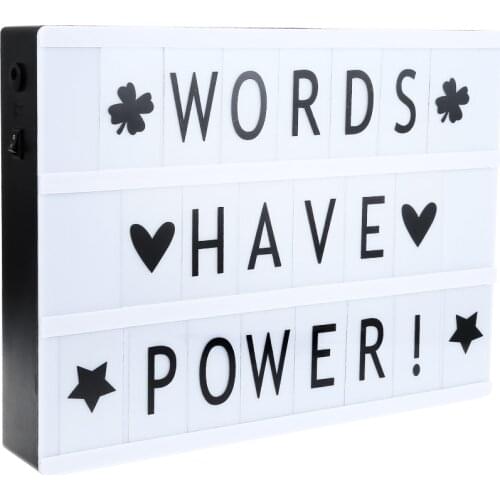 2018 DIY LED Night Light Box Night lamp A4 A6 USB Battery Light luminaria Decoration Led Night Lightbox with Letter Cards Lights