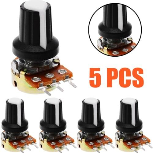 5 Pcs 10K OHM Linear Resistor Potentiometer For Adjust Voltage And Electric Current Mono Stereo Pot Rotary Potentiometer