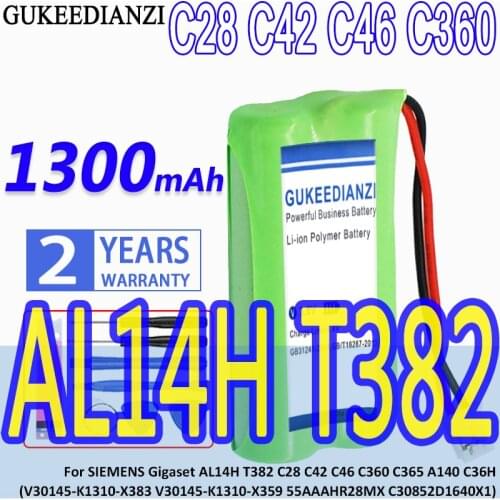 Battery 1300mAh For SIEMENS Gigaset AL14H T382 C28 C42 C46 C360 C365 A140 C36H V30145-K1310-X383 V30145-K1310-X359 55AAAHR28MX
