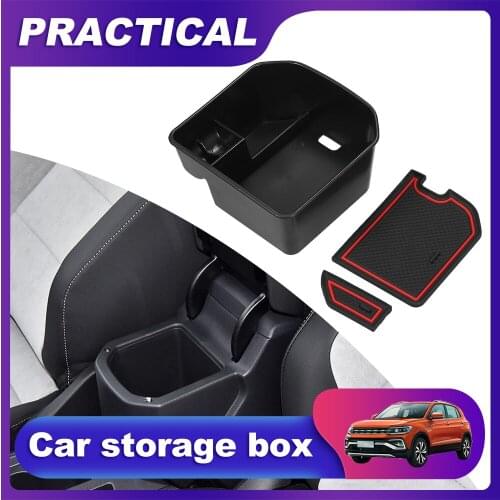 Auto Accessories Car Central Armrest Storage Box Black Auto Container Glove Organizer Case For VW 2018-2020 atuo styling