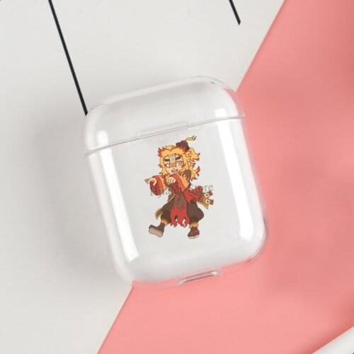 Rengoku Kyoujurou Demon Slayer Cases For Apple AirPods 1 2 Case Clear Wireless Bluetooth Earphone Case Protective Shell