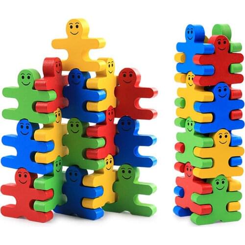 Montessori Toys Wooden Educational Toys for Children Early Learning Materials Baby Intelligence Balance Villain 16PCS/Set