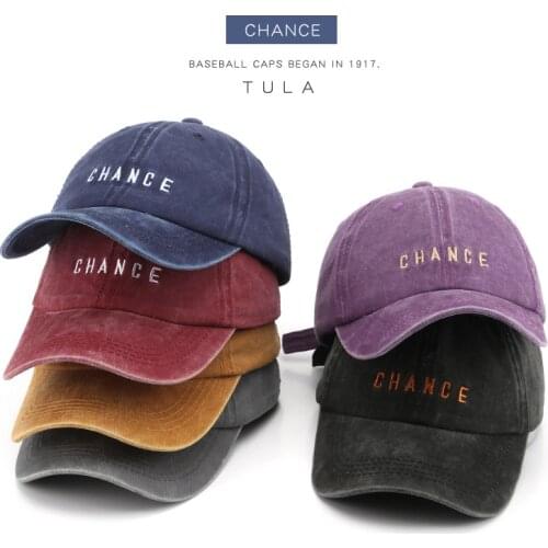 Korean Style Denim Washed Letter Baseball Cap Sun Proof Soft Top Trendy Mens Peaked Cap Baseball Cap