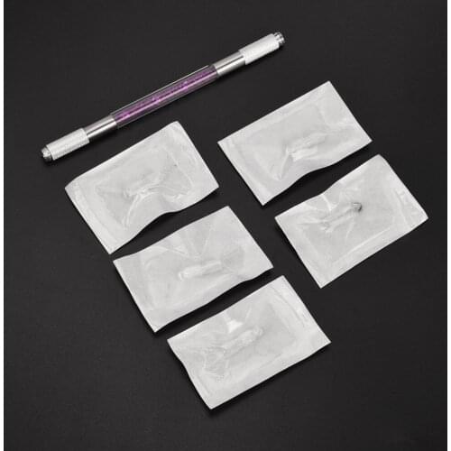 6.5mm Micro Needle Roller Double Crystal Needling Pen Disposable Tattoo Eyebrow Blade Lamina Agulha Sobrancelha Tebori Fog