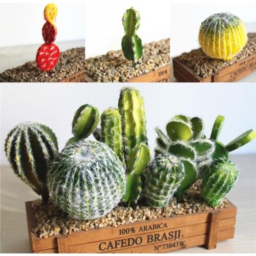 Artificial Flock Cactus Cactus Multicolor Plant Fake Flower Ball Home Table Decoration Desert Plant Landscape Wedding Decoration