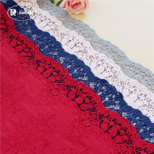 Exquisite Cotton Embroidery Lace Openwork Cotton Cloth DIY Clothing Accessories Curtains width 34cm RS3028