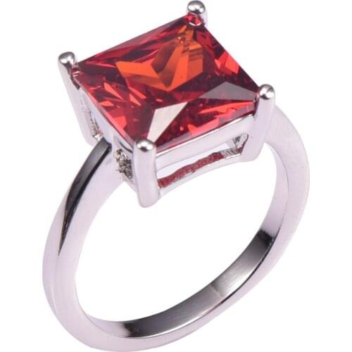 Classic Style Garnet 925 Sterling Silver Wedding Party Fashion Design Romantic Ring Size 5 6 7 8 9 10 11 12 PR37