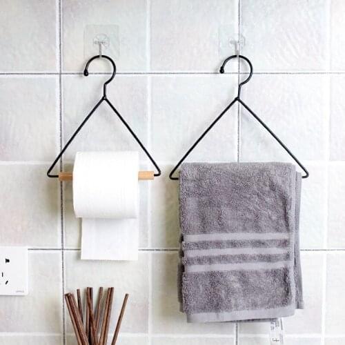 2PCS Retro Triangle Towel Rack Tissue Roll Paper Holder Kitchen Living Room Decorations