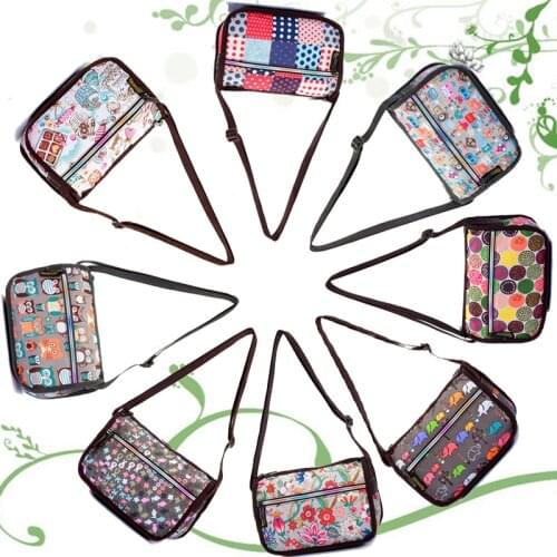 Fashion Women Small Waterproof Light-weight Nylon Cartoon Floral Crossbody Messenger Travel bags