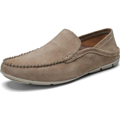 Genuine Leather Men Casual Shoes Comfortable Slip on Men Loafers Breathable Driving Shoes Moccasins Men shoes Plus Size 47