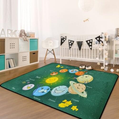 Cartoon Nordic Style Print Carpets For Living Room Rugs Kids Bedroom Game Rug Kitchen Crawl Room Baby Child Mat Non-slip Carpet