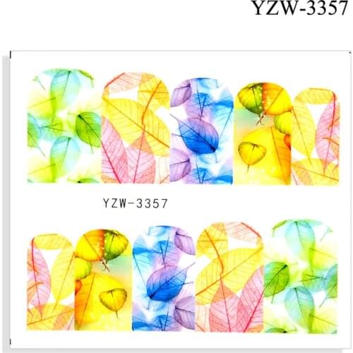 Full Cover Leaves Trees For Nails All For Manicure Nail Stickers Nails Decals Flowers Leaf Nail Art Sticker Water Stickers Decal