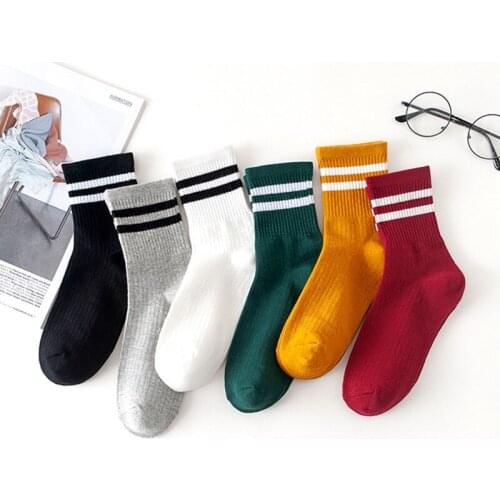 Socks Women Girls Casual Striped Candy Colors Cotton Comfortable Harajuku Short Socks Fashion Female Funny Harajuku Cute Socks