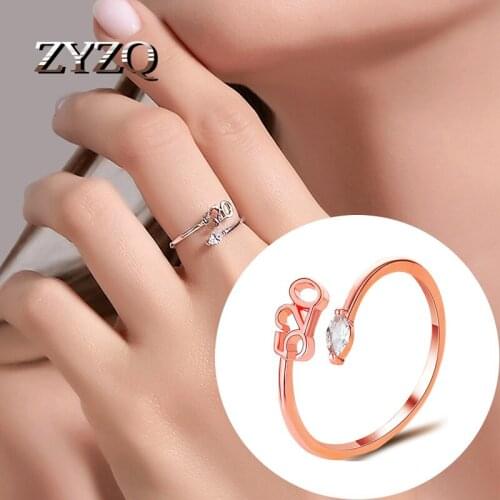 ZYZQ New 520 Ring Simple Opening Adjustable Digital Ring Valentines Day Jewelry Wholesale