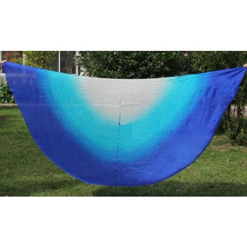 New half-Circle design real silk Scarf Veil for women Stage Performance 100% real silk belly dance Silk Veils 2.5M / 2.7M