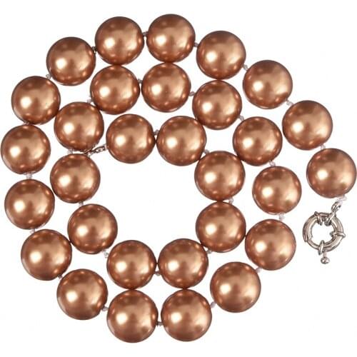 Wholesale Handmade DIY Necklace 14mm Knotted Colorful Pearls Making DIY Imitation Pearls jewelry Making Diy Necklace 18inch H810