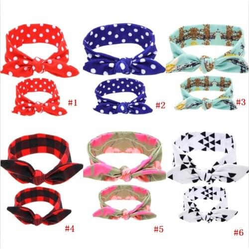 5 pair / lot , Mom and Me Messy bow headband With Knit Fabric Headband Mommy and me Matching Headbands