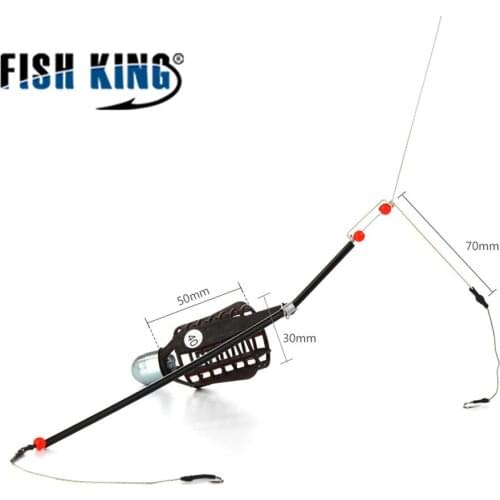 String Hook Fishing Lure Cage With Line Hooks 20G-80G Length 47CM Fish Bait Feeder Basket Holder Fishing Accessories