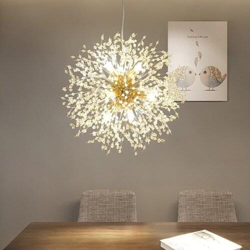 Nordic post-modern luxury chandelier crystal snow ball personality art dandelion chandelier restaurant clothing store lights
