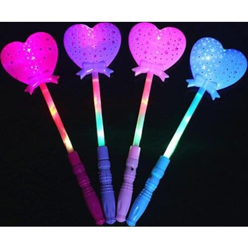 Light Stick Led glowing love hollow Concert Glow Stick Colorful Plastic Flash Light Cheer Electronic Magic Wand Christmas Toys