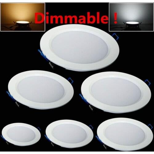 LED Downlight Dimmable 3W 4W 6W 9W 12W 15W 25W Round Ultrathin SMD 2835 Power Driver Ceiling Panel Lights Cool Warm White