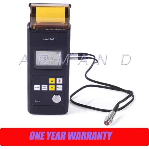 Ultrasonic Thickness Gauge Build-in Thermal Printer Leeb342 Digital Thickness Tester 0.75~300 mm Metal Plastic Ceramic