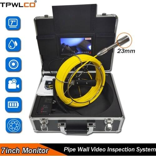 Waterproof 23mm Equipment Inspection Camera 20m Cable 7inch Screen Pipeline Endoscope Inspection Camera System With DVR Function