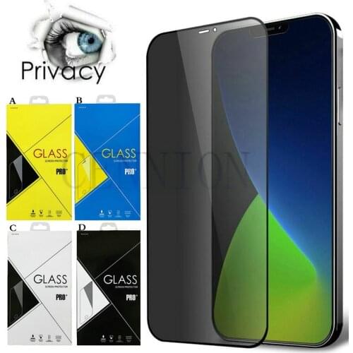 Anti Peeping Tempered Glass Screen Protector For iPhone 13 12 Pro Max 11 XR XS X 8 7 6 Plus 50 Add Retail Packaging