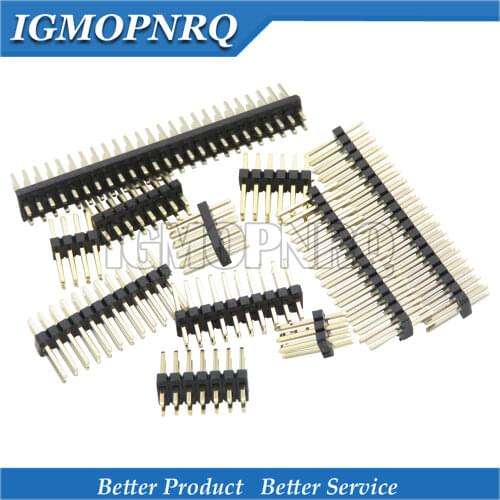 1.27mm 1.27 Double Row Male 2~40P Breakaway PCB Board Pin Header Connector Strip Pinheader 2*3 4 5 6 7 8 10 12 15 20 40p 3-50Pin