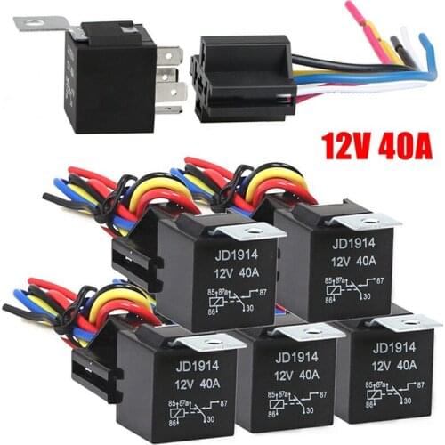 1pc Waterproof Automotive Relay 12V 5Pin 40A Car Relay 12V 5Pin With Relay Socket Useful car accessaries