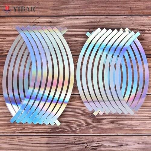 16Pcs PVC 14/18 inches Fashion Durable High Quality Portable Wheel Rim Tape For Motorcycle Car Reflective Stripes