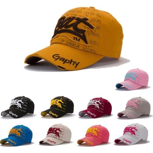 2021 Unisex Vintage Wash Fashion Womens Outdoor Sport Baseball Cap Mens Fishing Casual Caps Letter Cap For Boy Hip Pop Caps