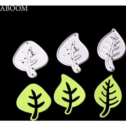 ABOOM New 3PCS/Set Leaves Customized Steel Metal Cutting Dies Scrapbooking Embossing Die Cut Stencils DIY Decorative Cards Mold