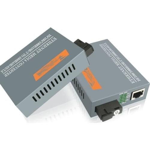 1 Pair HTB-GS-03 A/B Gigabit Fiber Optical Media Converter 1000Mbps Single Mode Single Fiber SC Port 20KM External Power Supply
